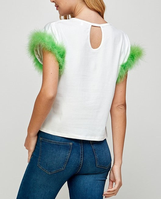 Furr Sleeve Graphic T-Shirt