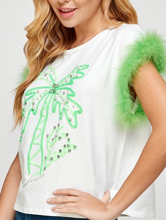 Furr Sleeve Graphic T-Shirt