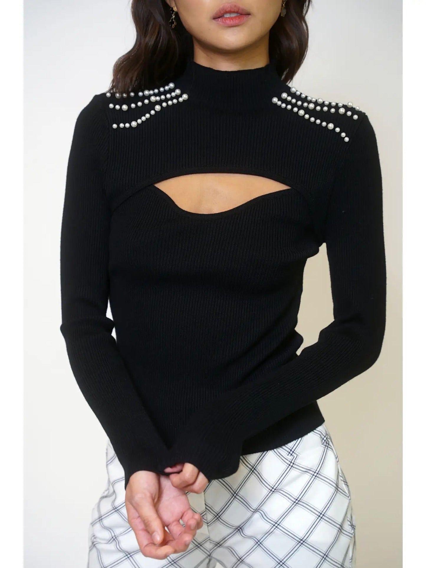 Pearly Cut-Out Top