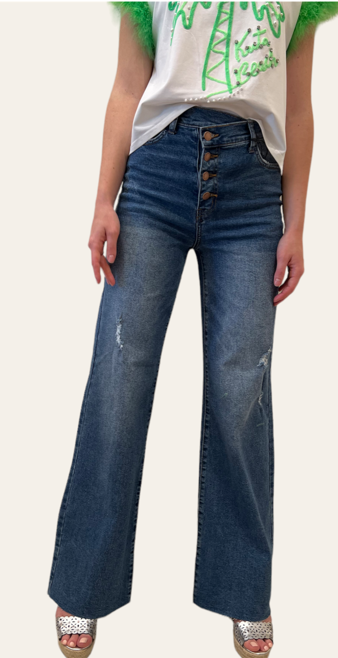 Asymmetrical Wide Jeans