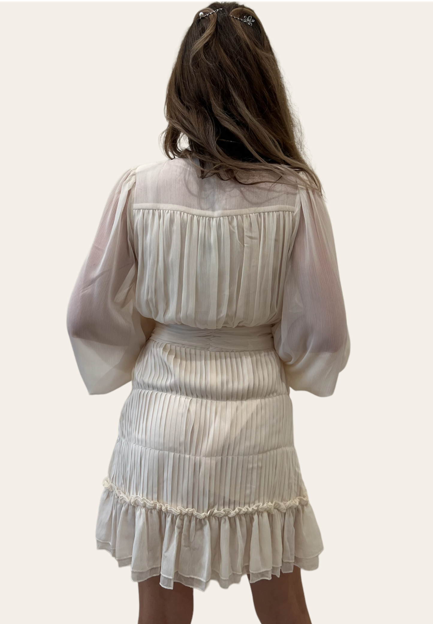 Long Sleeve Button-Up Mini Skirt Dress