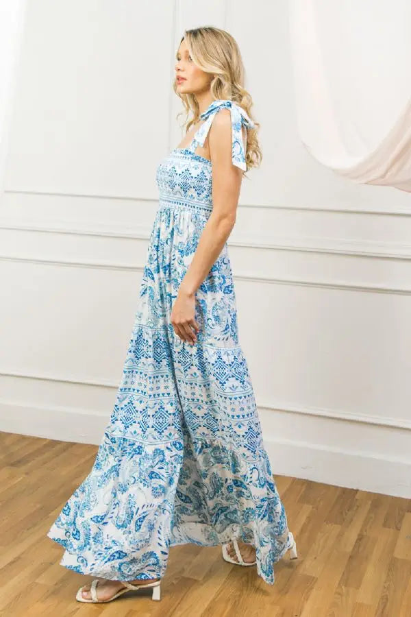 A Printed Woven Maxi Dress
