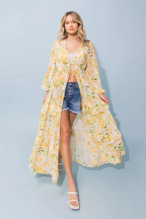 A Printed Woven Maxi Cover Up