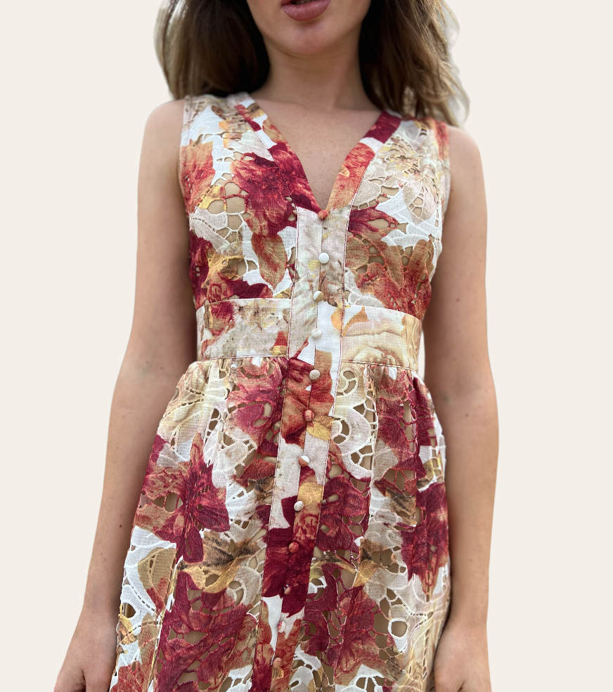 Floral Crochet Midi Dress