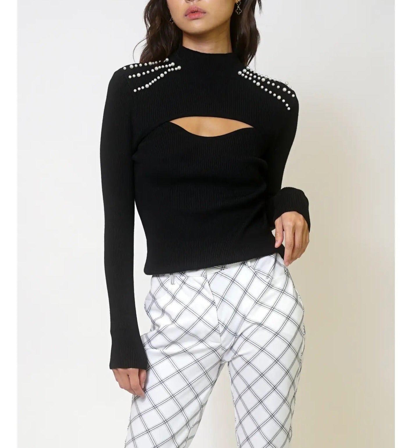 Pearly Cut-Out Top