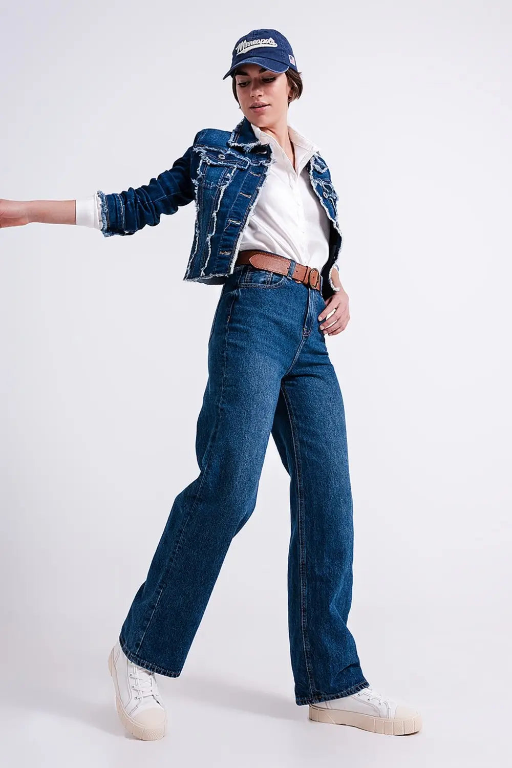 High Rise Mom Fit Jeans with Medium Wash