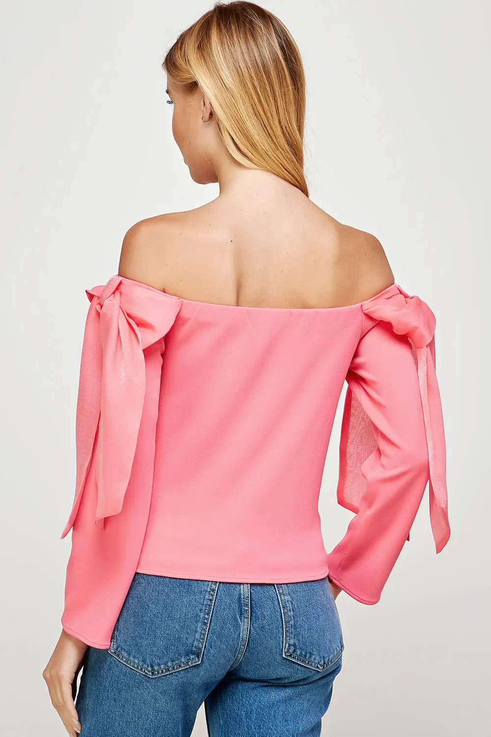 Off Shoulder Bow Tie Detailed Top