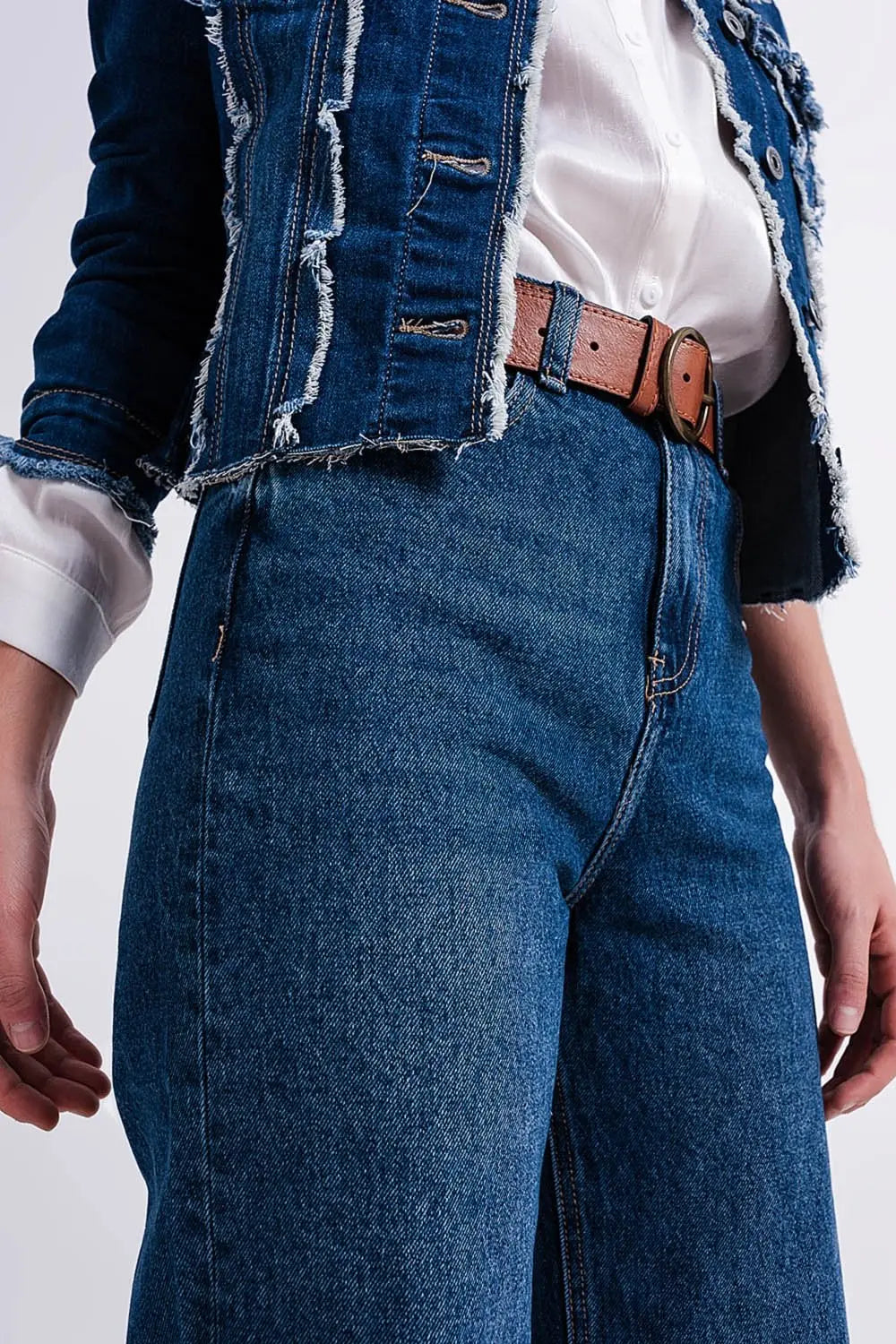 High Rise Mom Fit Jeans with Medium Wash