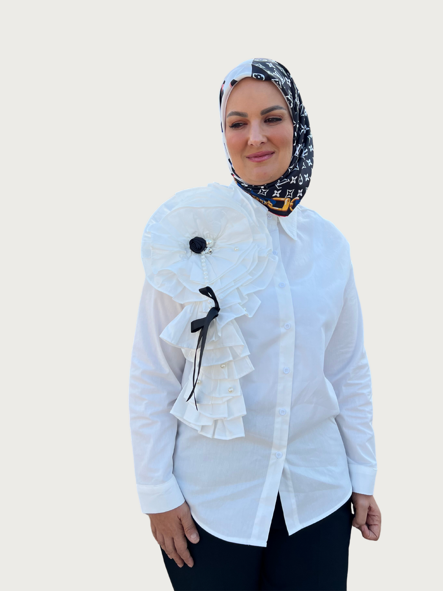 Floral Ruffle Shirt