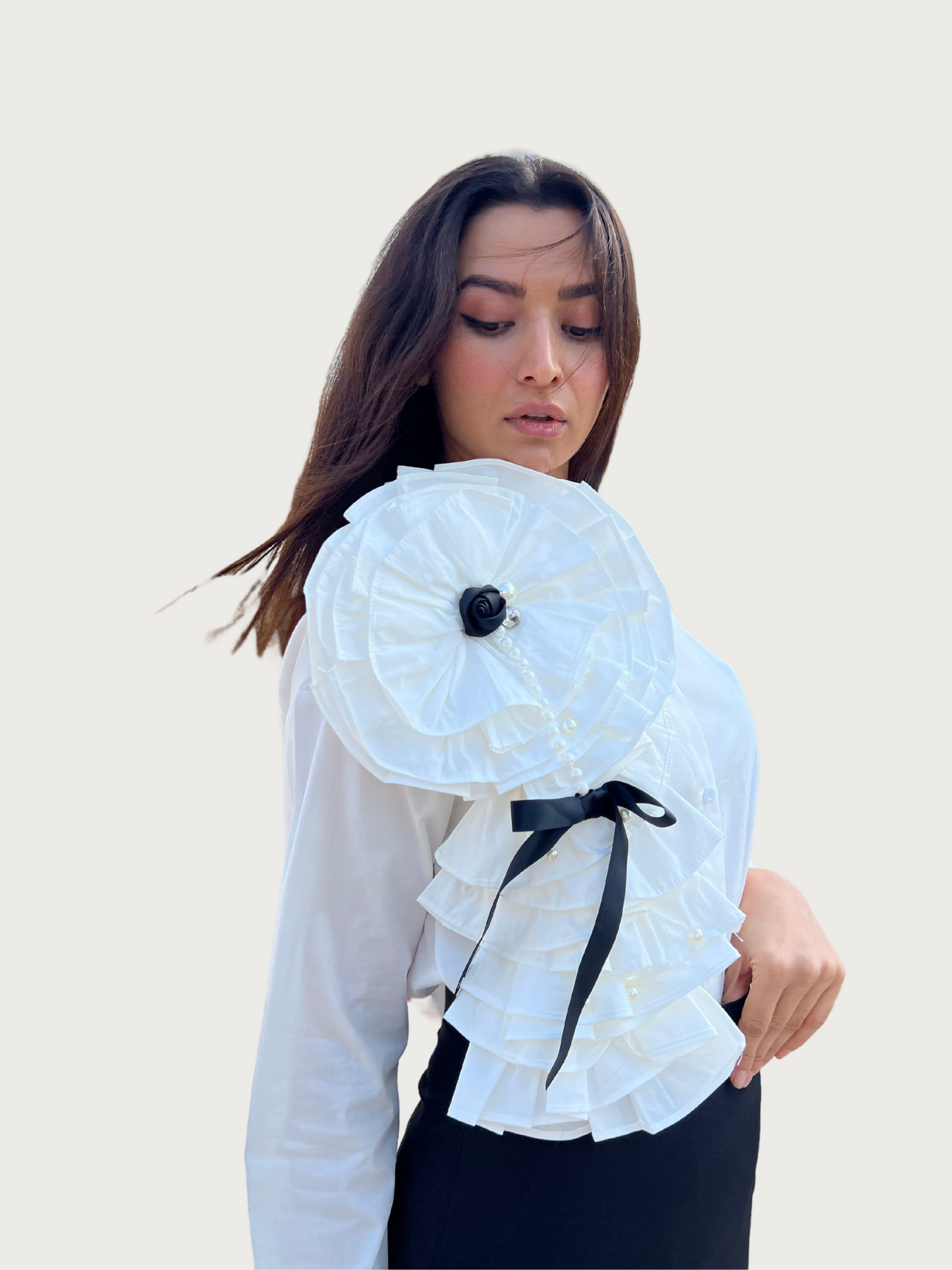Floral Ruffle Shirt