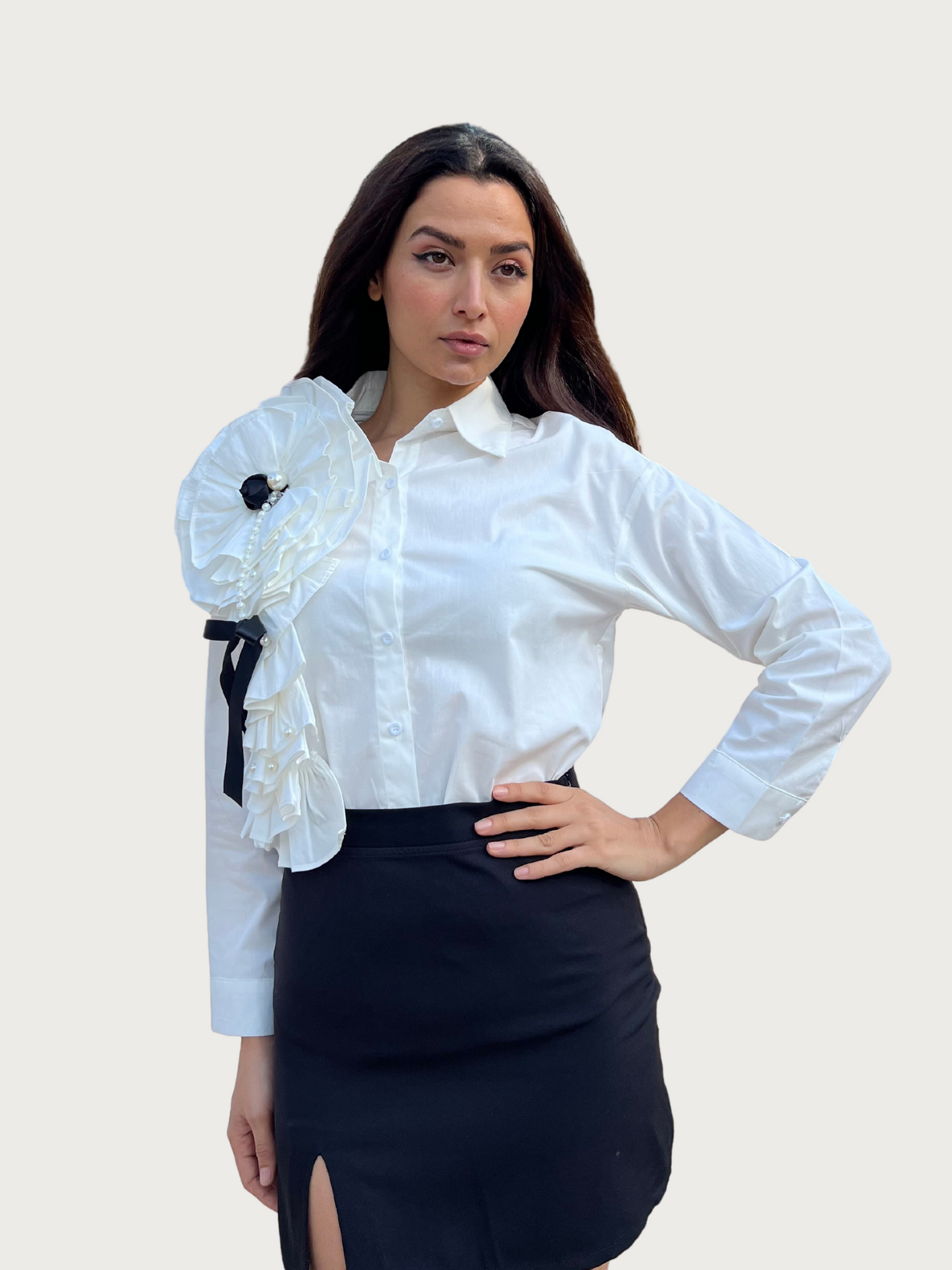 Floral Ruffle Shirt