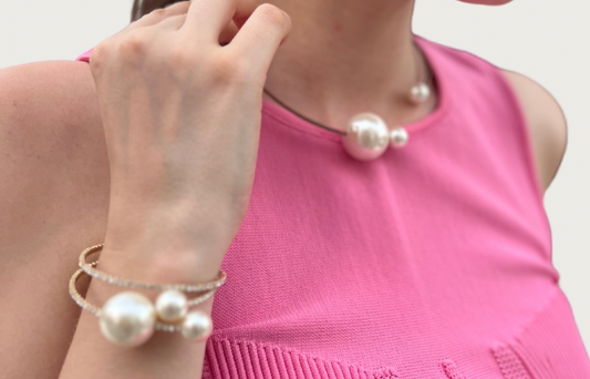 Pearly Bracelet & Necklace Set