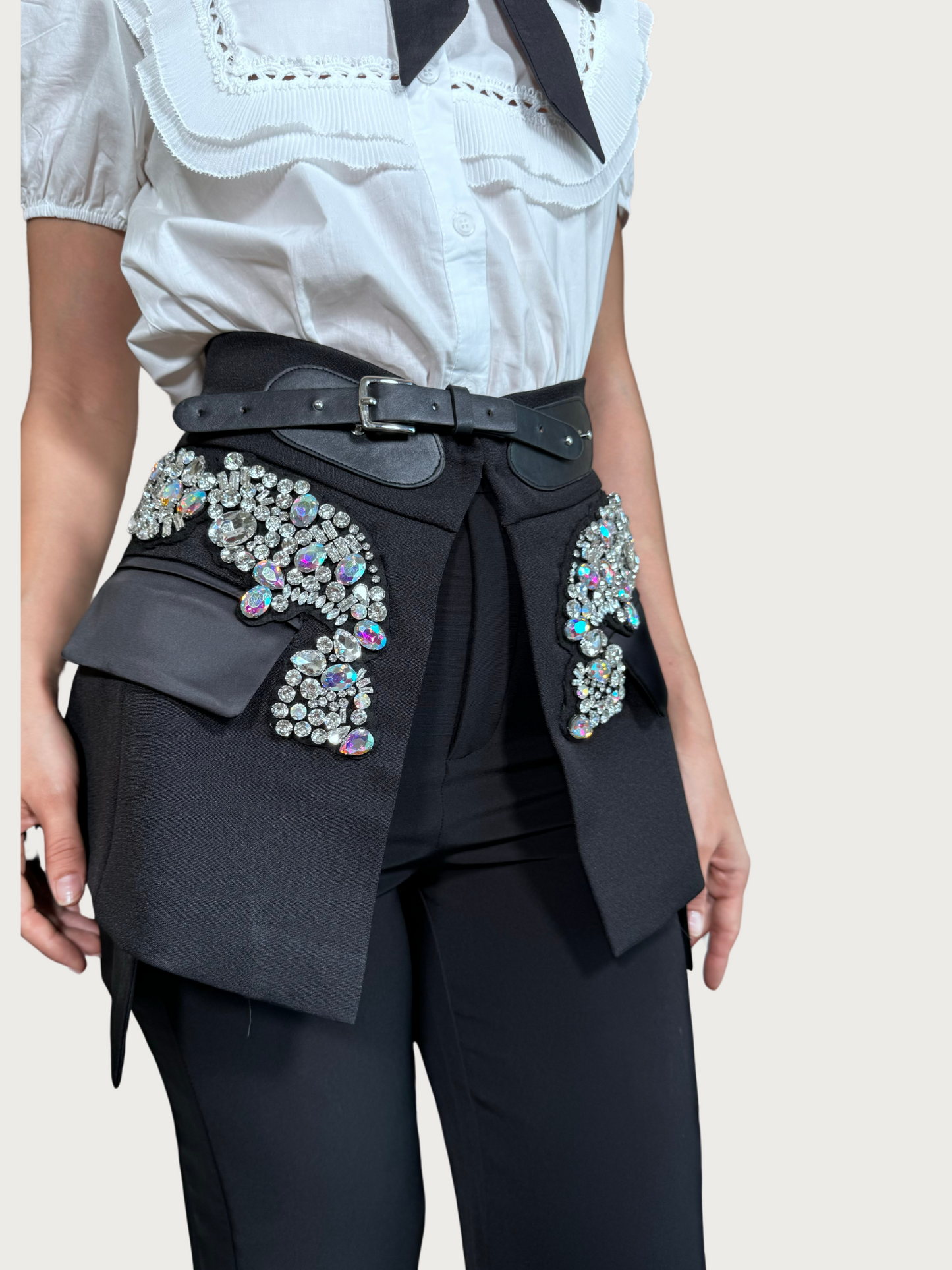 Buckle Wrap Mini Skirt