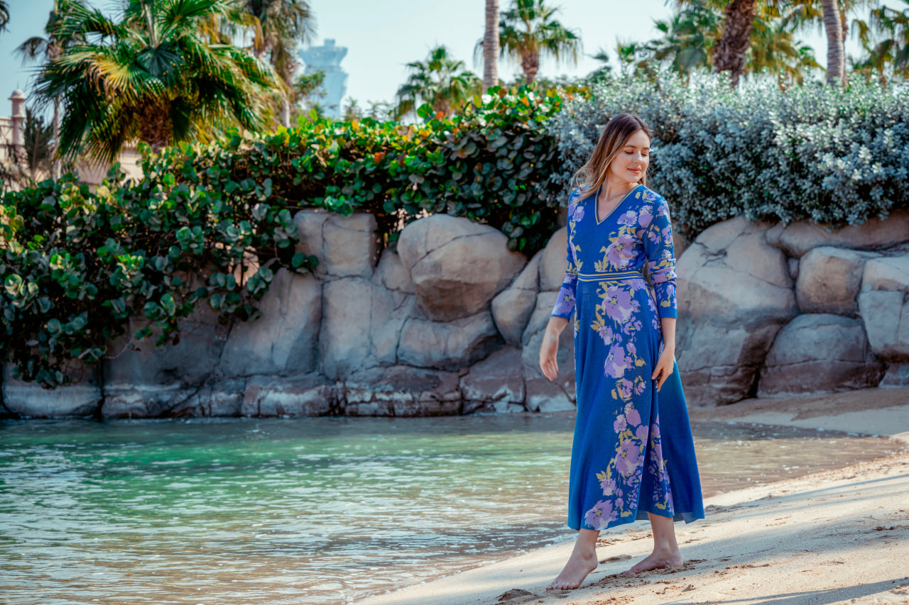 knit floral dress
