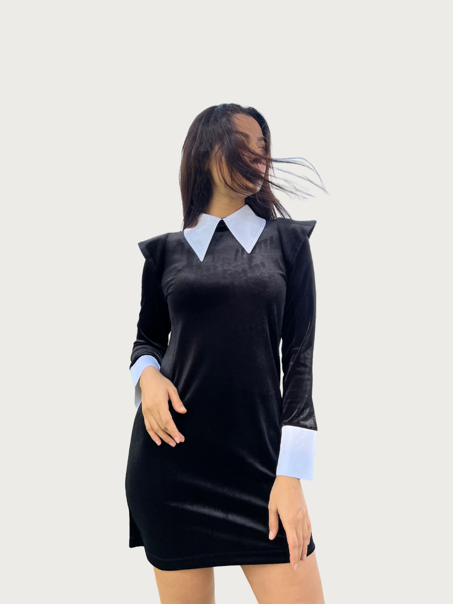 White Collar Mini Dress