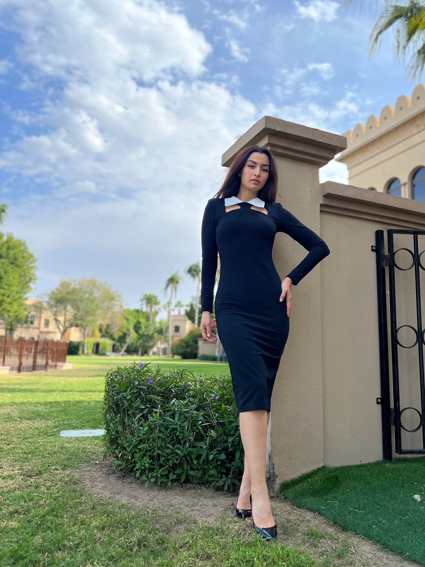 Shirt Collar Midi Dress
