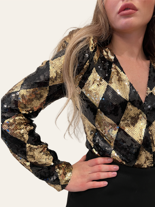 Sequins Print Fashion Bodysuit