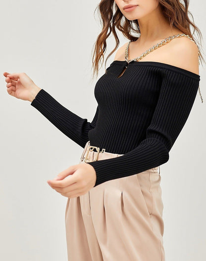 Chain Detail Knit Top