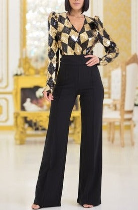 Sequins Print Fashion Bodysuit
