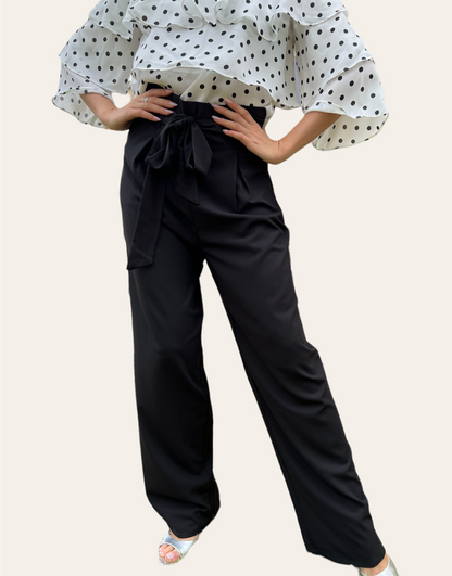 Belted Paper Bag Waist Pants