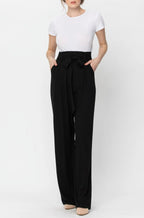 Belted Paper Bag Waist Pants
