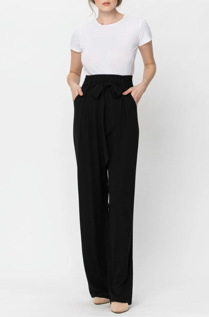 Belted Paper Bag Waist Pants