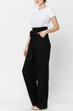 Belted Paper Bag Waist Pants
