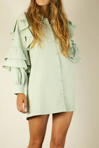 Ruffle Sleeve Blouse