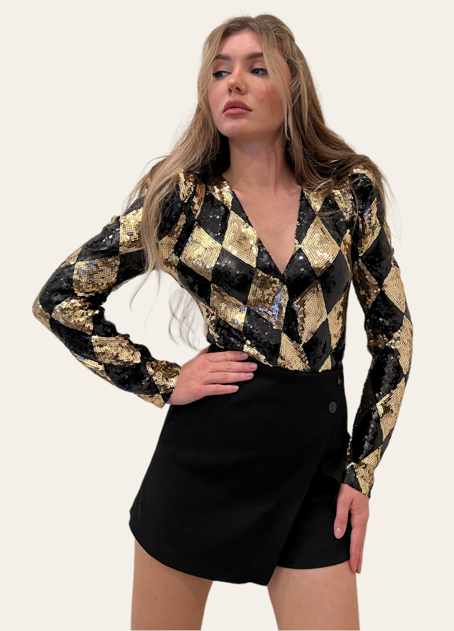 Sequins Print Fashion Bodysuit