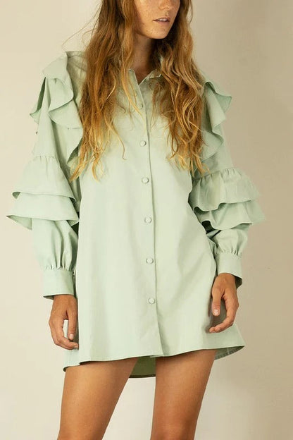 Ruffle Sleeve Blouse