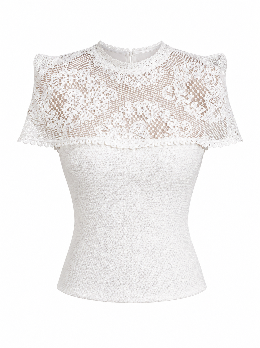 Ivory Lace Cape Top