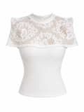 Ivory Lace Cape Top