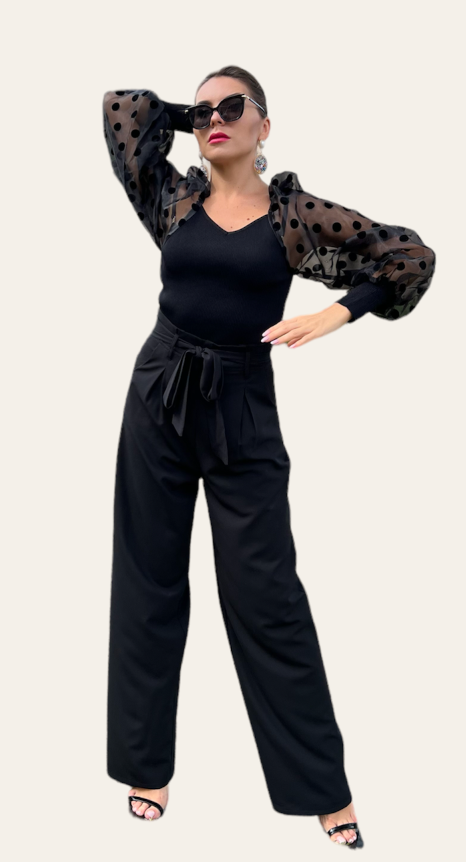 Belted Paper Bag Waist Pants