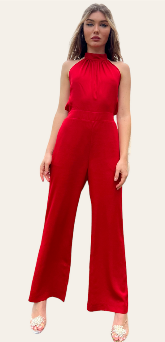 Red Halter Romper