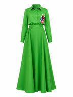 Belted Green Dress