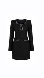 Black Glitter Knit Dress