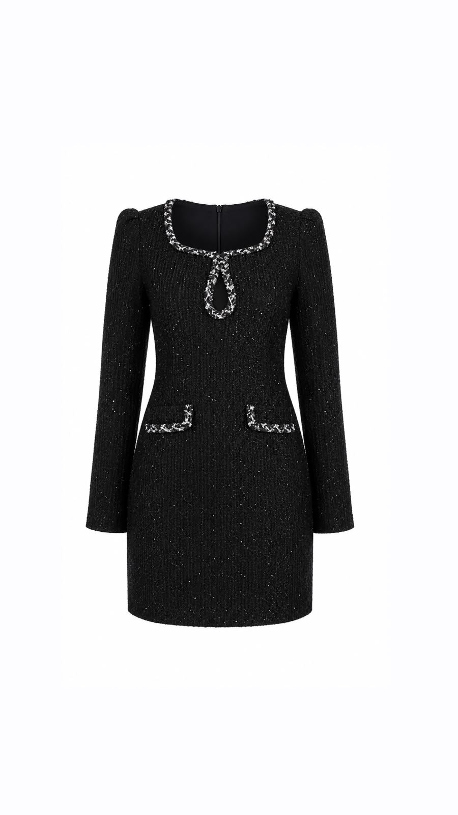 Black Glitter Knit Dress