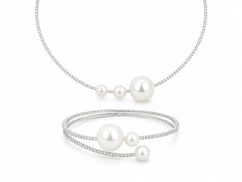 Pearly Bracelet & Necklace Set