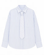 Striped Oversized Shirt with Matching Tie