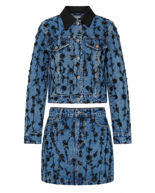 Denim sequined set