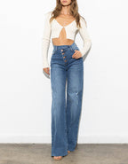 Asymmetrical Wide Jeans