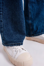 High Rise Mom Fit Jeans with Medium Wash