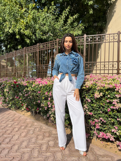 Rhinestone Denim Shirt