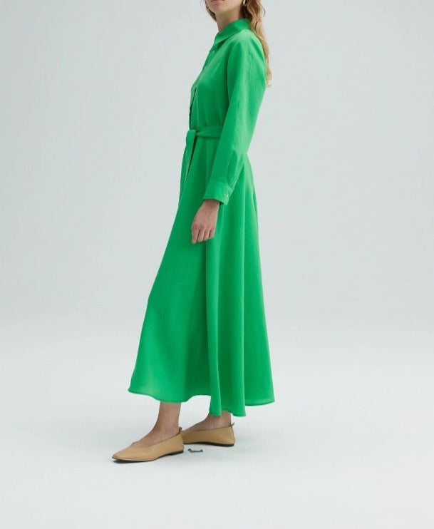 Belted Green Dress