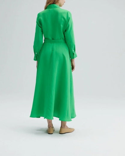 Belted Green Dress