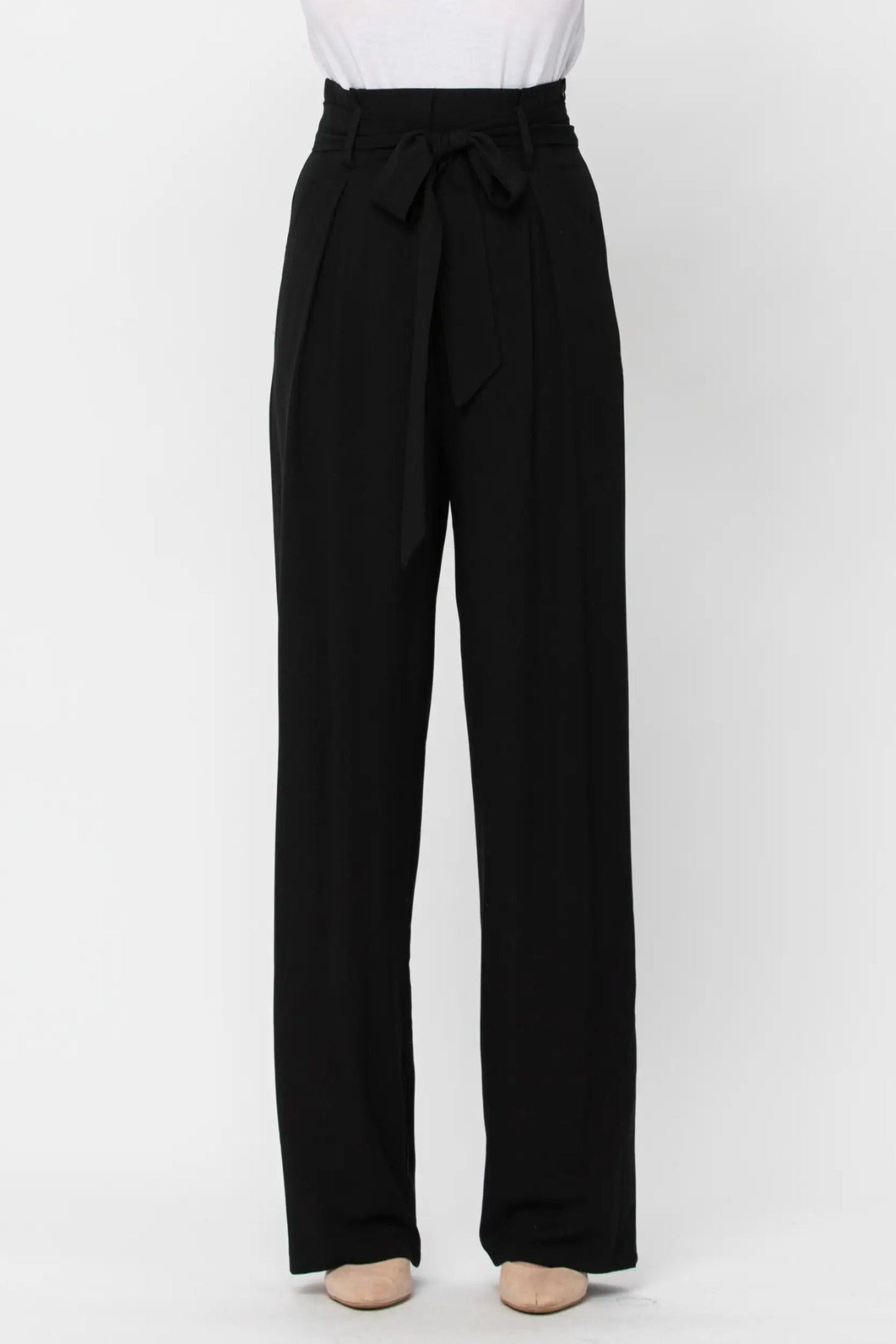 Belted Paper Bag Waist Pants
