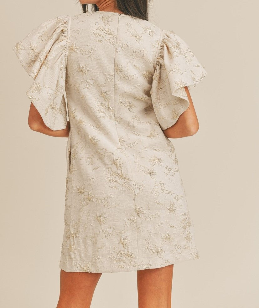 Big Ruffle Sleeve Detail Dress