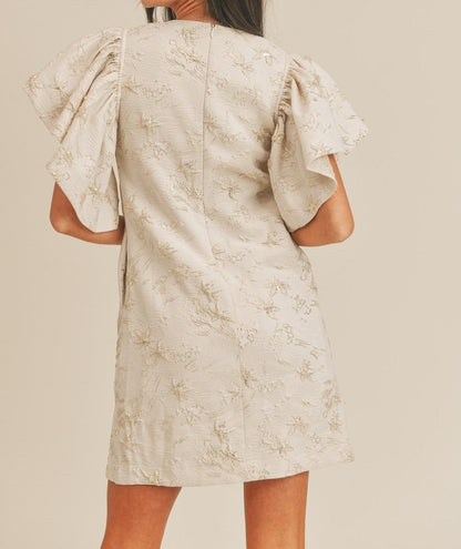 Big Ruffle Sleeve Detail Dress