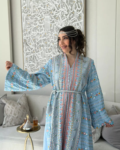 Hanoof Abaya  Blue