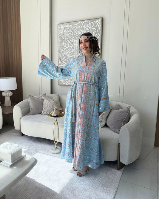 Hanoof Abaya  Blue